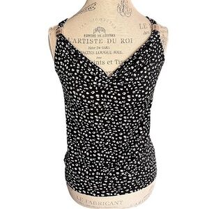 NWOT WHBM tank top blouse - metal accent, animal print leopard, cowl neck